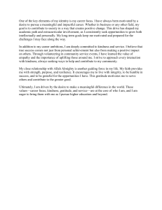 Personal Identity Essay: Career, Kindness, Gratitude, Service