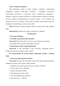 Plan lekcji: Pogoda i kalendarz po polsku