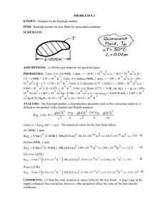 Problem 9.3: Rayleigh Number Calculation for Fluids