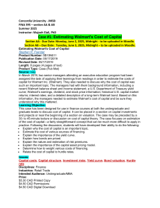 Estimating Walmart's Cost of Capital: Finance Case Study FINA 395