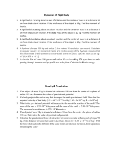Physics Problems: Rigid Body Dynamics & Gravitation Calculations