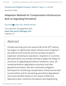 Adaptation Methods for Transportation Infrastructure on Degrading Permafrost