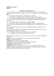 Learning Objectives Classification: Bloom's Taxonomy Assignment
