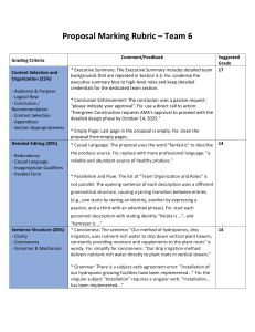 Proposal Marking Rubric - Team 6 Feedback & Grading Criteria