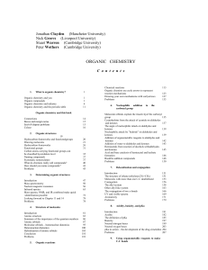 Organic Chemistry Textbook Contents | Clayden, Greevs, Warren, Wothers
