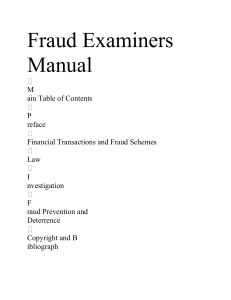 Fraud Examiners Manual: Financial Fraud, Law, Investigation & Prevention
