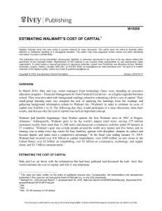 Estimating Walmart's Cost of Capital