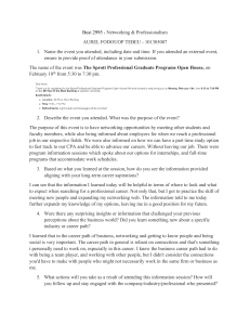 Networking & Professionalism Assignment: Sprott Open House Reflection