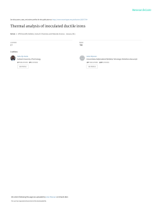 Thermal Analysis of Inoculated Ductile Irons: Solidification & Performance