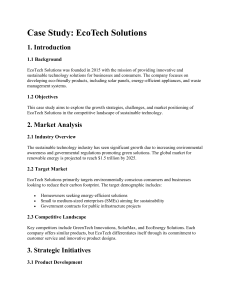EcoTech Solutions Case Study: Growth in Sustainable Technology Market