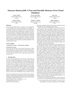 Amazon MemoryDB: Fast, Durable Cloud Database