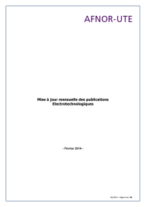 Mise &agrave; jour publications &eacute;lectrotechniques - F&eacute;vrier 2014