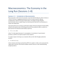 Macroeconomics: Long-Run Growth Models (Solow, Romer)