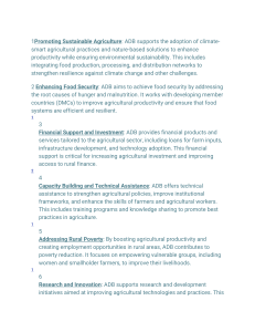 ADB's Role in Sustainable Agriculture & Food Security