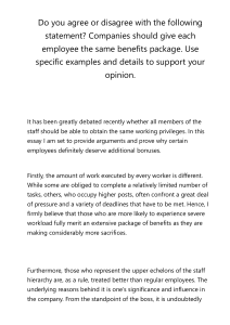 Employee Benefits: Same Package for All?