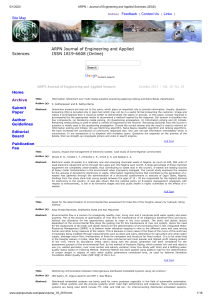 Engineering & Applied Sciences Journal - Oct 2015