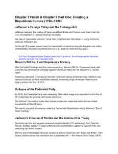 Republican Culture 1790-1820: Jefferson, Federalists, Slavery