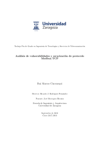 An&aacute;lisis de Vulnerabilidades y Seguridad Modbus/TCP - TFG