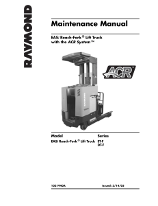 Raymond EASi Reach-Fork Lift Truck Maintenance Manual