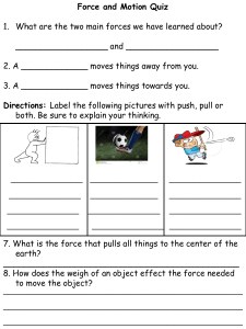 Force and Motion Quiz for Kids