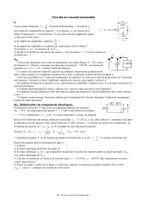 Examen Circuits CA : Courants sinuso&iuml;daux & Facteur de puissance