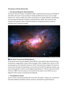 The Science of Unity: We Are One - Shared Human Origins