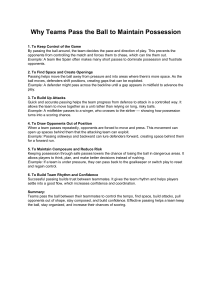 Why Teams Pass: Soccer Possession Strategy Explained