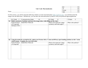 Macromolecules Lab Activity: Build & Analyze Molecular Structures