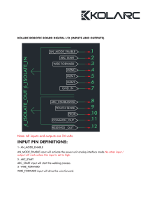 KOLARC Robotic Board Digital I/O: Inputs, Outputs & Pin Definitions