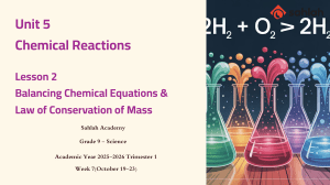Balancing Chemical Equations & Law of Conservation of Mass | Grade 9 Science