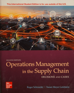 Operations Management in the Supply Chain: Decisions & Cases (8th Ed)