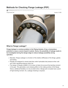 Flange Leakage Checking Methods in Piping Systems