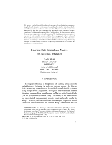 Binomial-Beta Hierarchical Models for Ecological Inference | MCMC
