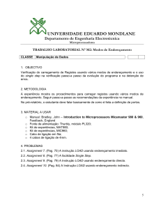 Laborat&oacute;rio de Microprocessadores: Modos de Endere&ccedil;amento