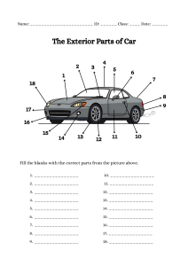 Car Exterior Parts Worksheet: Learn Automotive Anatomy