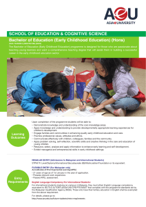 Asia e University Bachelor of Education (Early Childhood Education) Hons