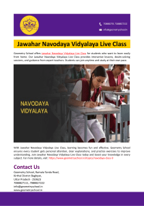 Jawahar Navodaya Vidyalaya Live Class