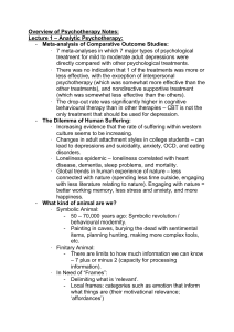 Analytic Psychotherapy Lecture Notes: Jungian Concepts