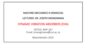 Dynamic Vibration Absorbers (DVA) Presentation