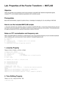 Fourier Transform Properties Lab with MATLAB