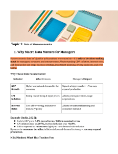 Macroeconomic Data for Managers: GDP, Inflation, Interest Rates & Measurement