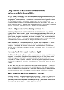 Impatto Industria Intrattenimento Italiana 2024