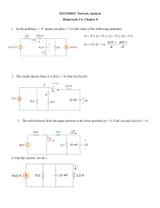 EECE2051C Network Analysis Homework #6: Circuit Analysis