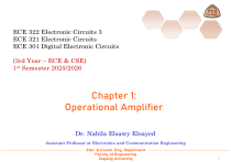 Operational Amplifier: ECE 322 Electronic Circuits Lecture Notes