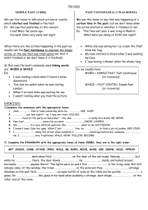English Past Tenses: Simple Past & Past Continuous Exercises