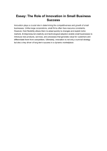 Innovation in Small Business Success: Academic Essays & Research