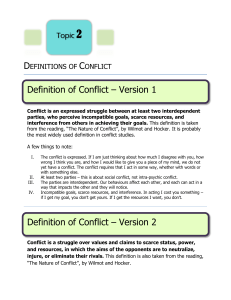 Definitions of Conflict: Understanding Different Perspectives in Conflict Studies