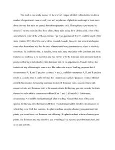 Gregor Mendel's Heredity Experiments: A Case Study on Inductivism