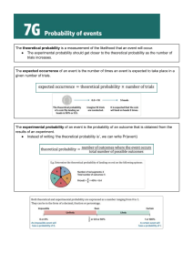 Probability of Events: Theoretical, Experimental & Expected Occurrence