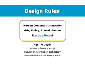 HCI Design Rules: Usability Principles, Standards & Heuristics